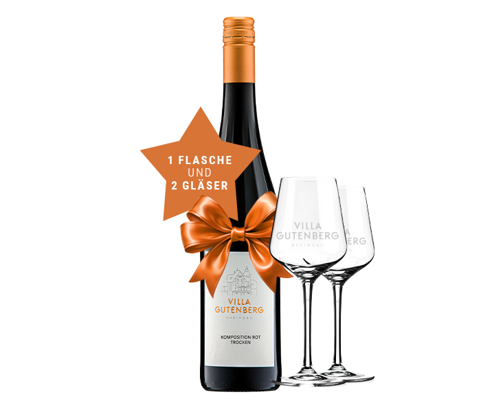 Abbildung des Produktes: Geschenkpaket "Rot"+ 2 Gläser - GP rot